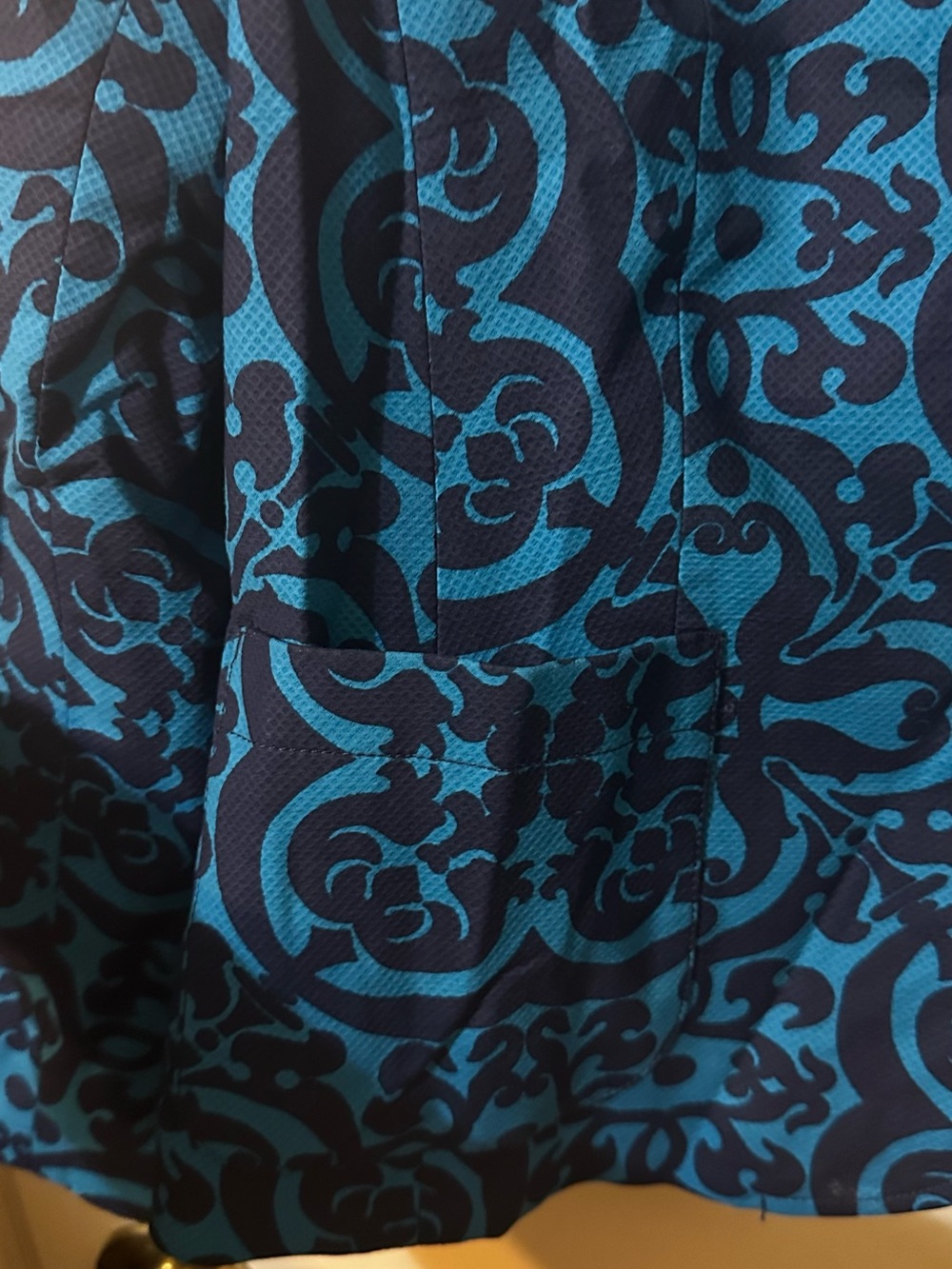 Talbots Blue Patterned Single-Button Blazer - Picture 3 of 7